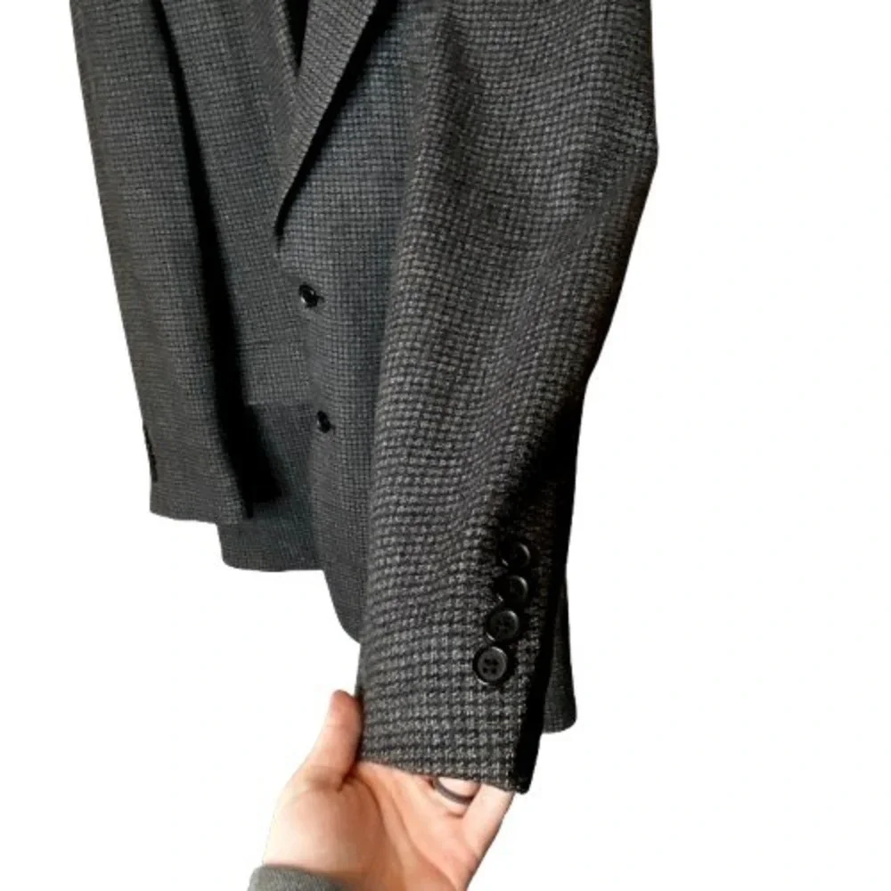 Vintage Woolrich Mens Wool Sport Coat Blazer 42R Gray Black Timeless Classic